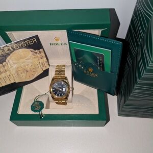 Rolex Gold Timepiece with Dark Dial